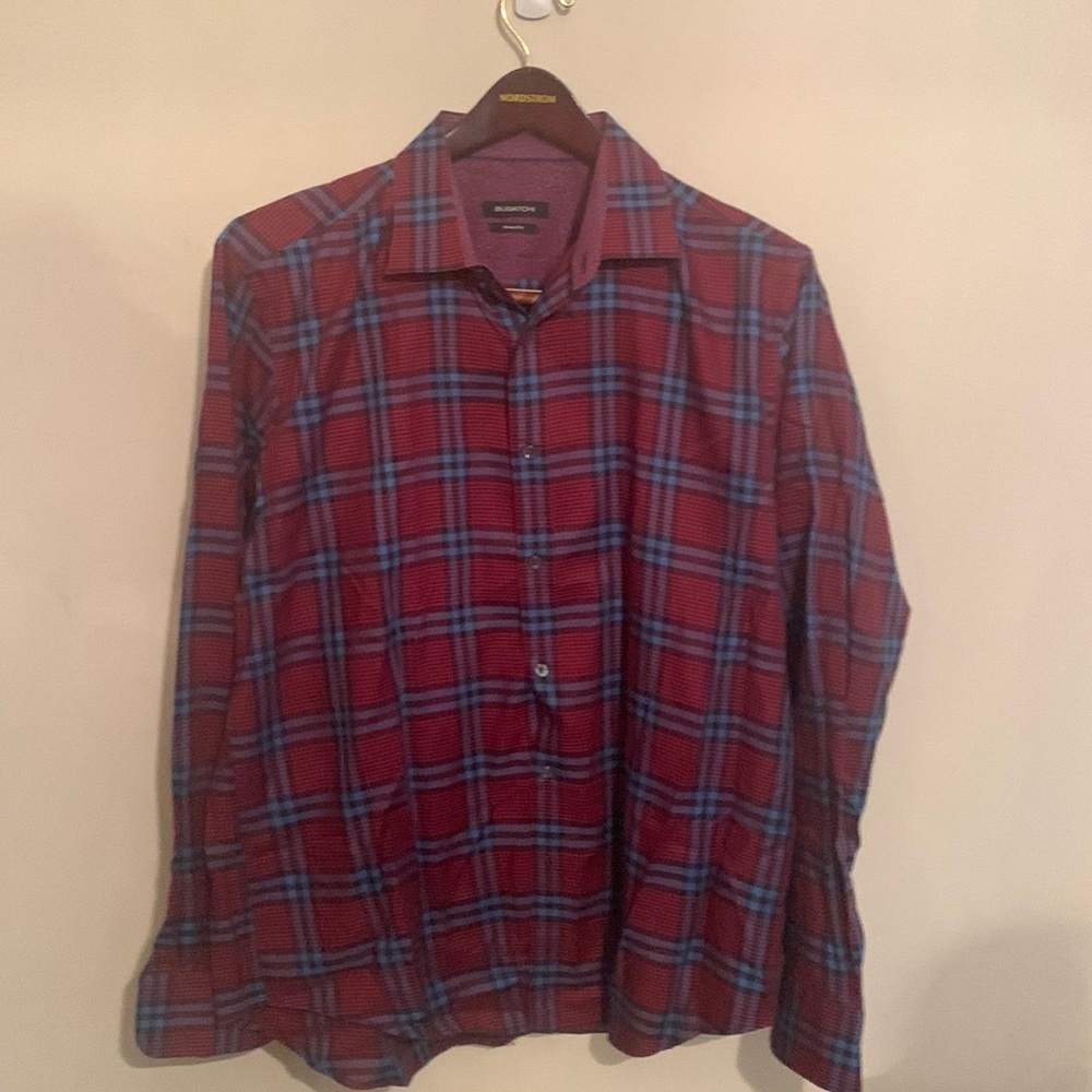 Bugatchi Shaped Fit Causal Button Down Shirt, Men’s Size XL